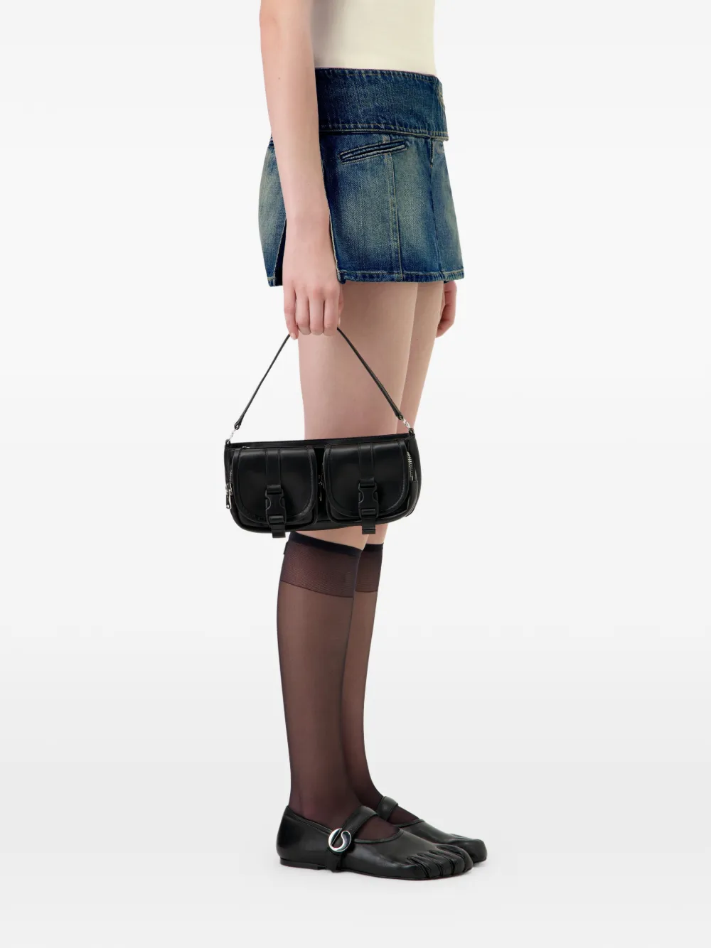 Coperni Minigonna denim con inserti - Blu