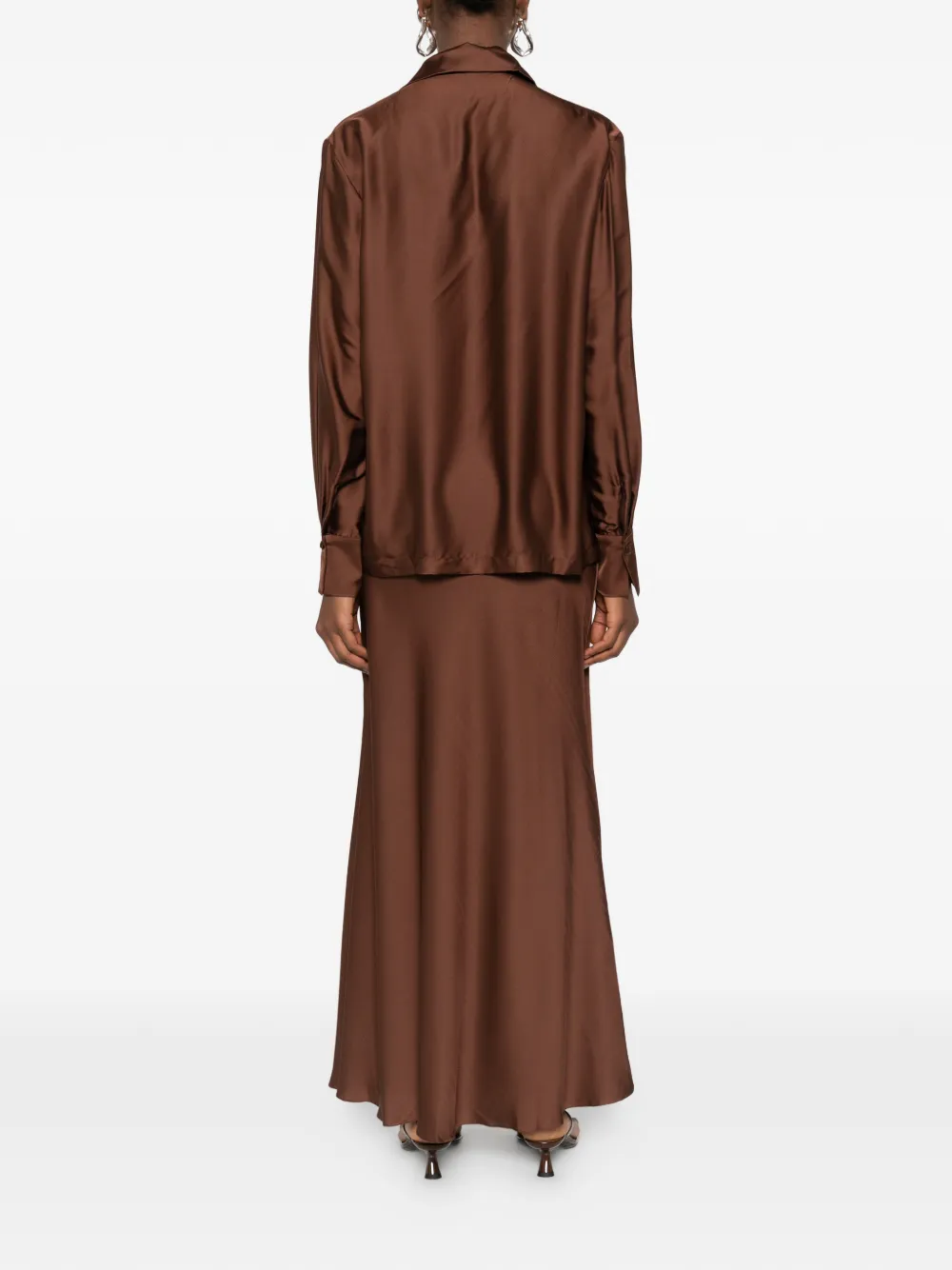  Silkylicious Silk Maxi Skirt (set Of Two) - Brown 