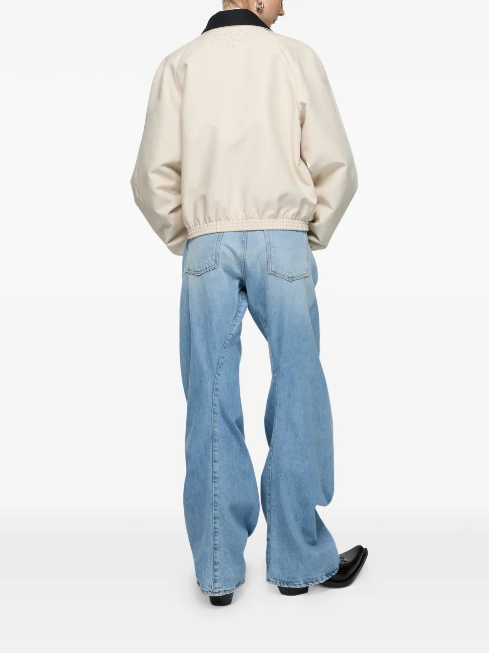 Acne Studios Satin Logo Jacket In Neutral