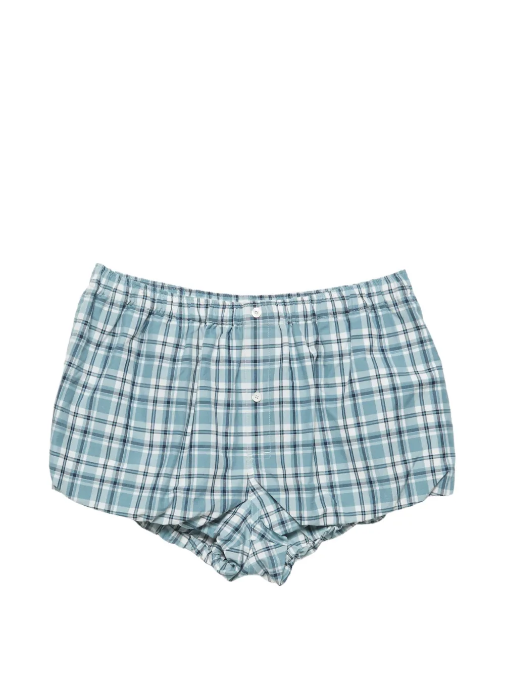 Acne Studios check-pattern bubble shorts - Blue