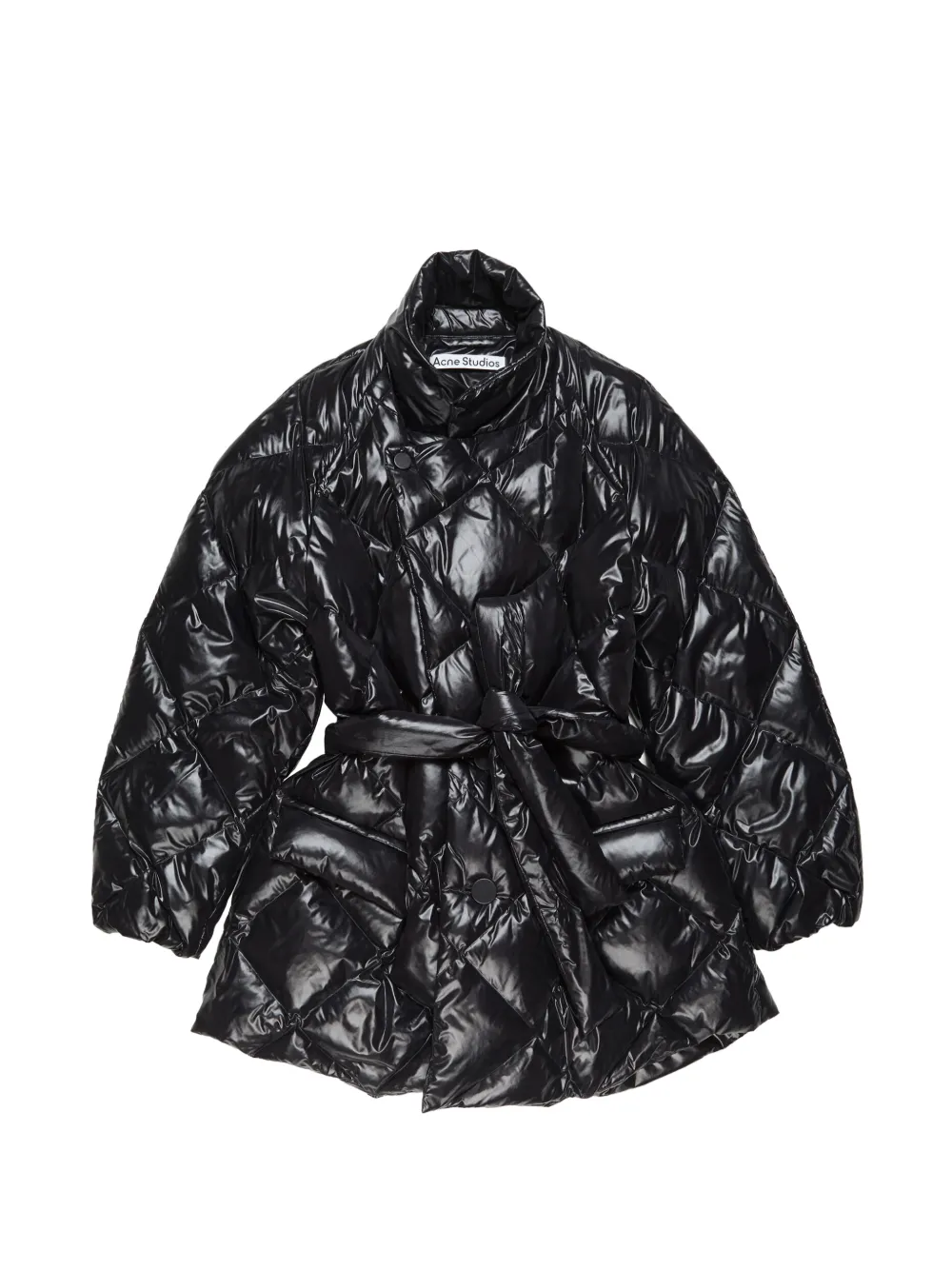 Acne Studios quilted belted padded coat - Black