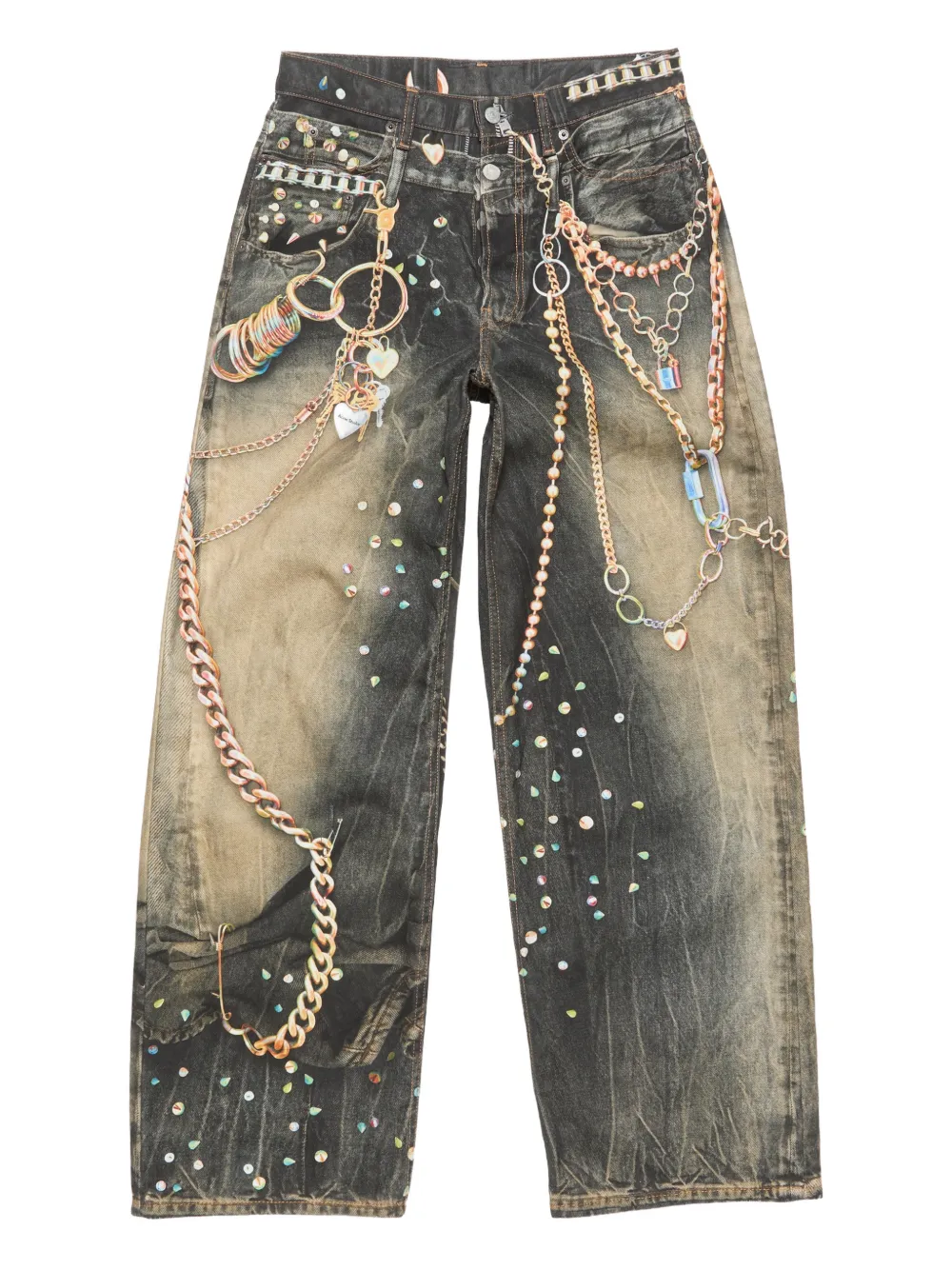 Acne Studios jeans con stampa - Grigio