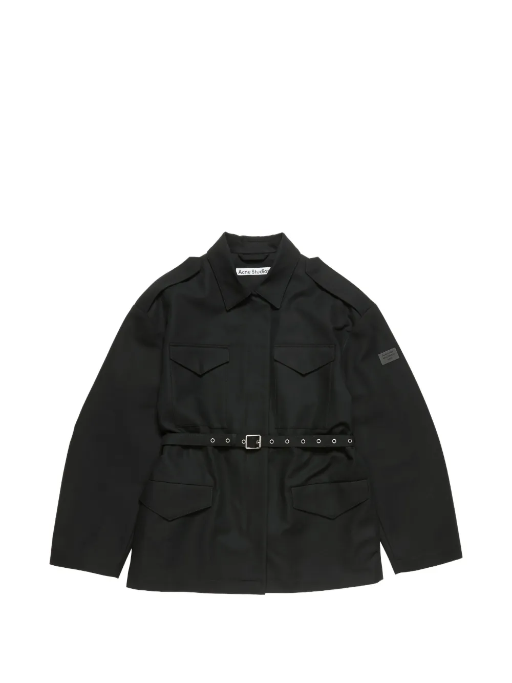 Acne Studios belted flap-pocket jacket - Black