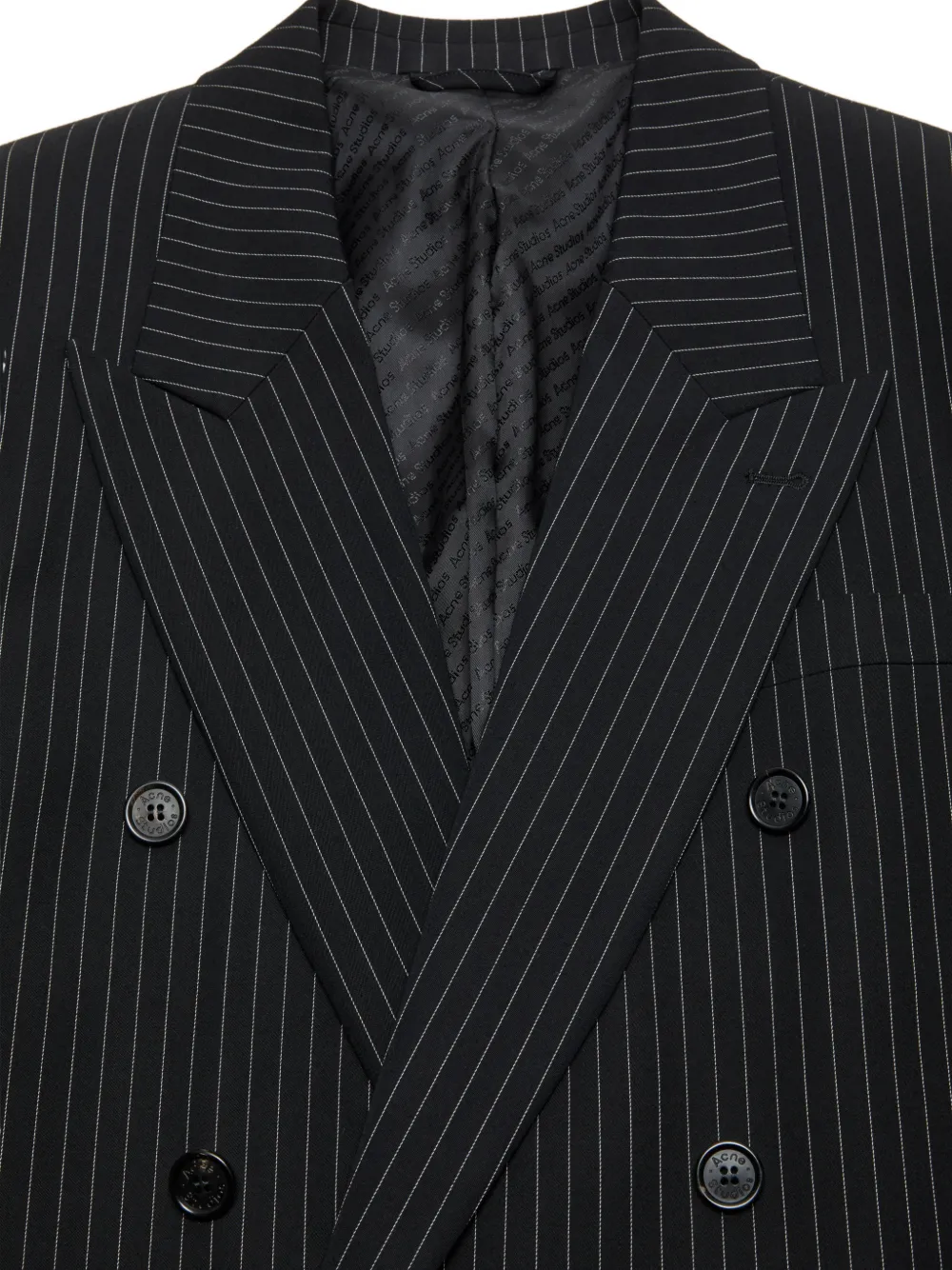 Acne Studios ストライプ ダブルジャケット | ブラック | FARFETCH JP