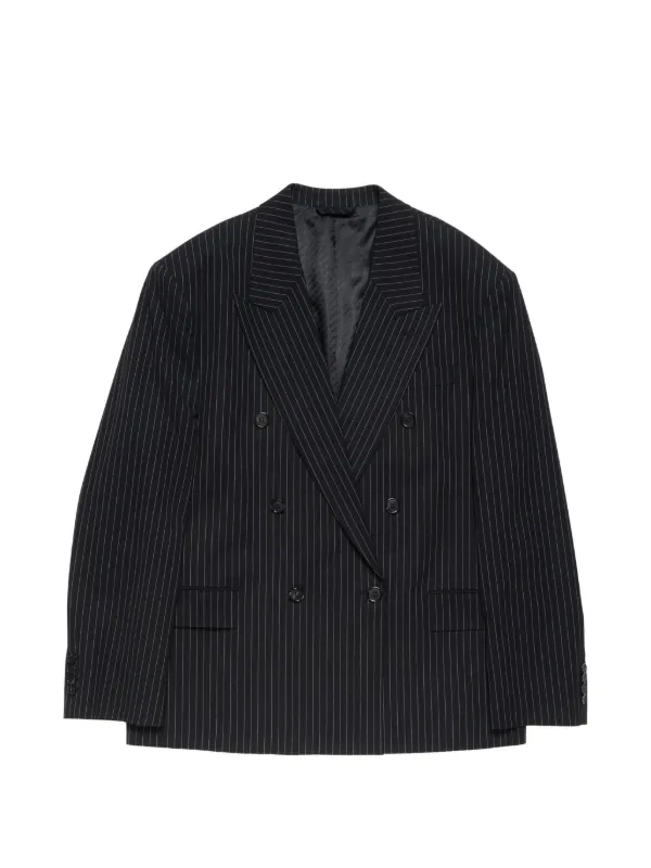 Acne Studios ストライプ ダブルジャケット | ブラック | FARFETCH JP