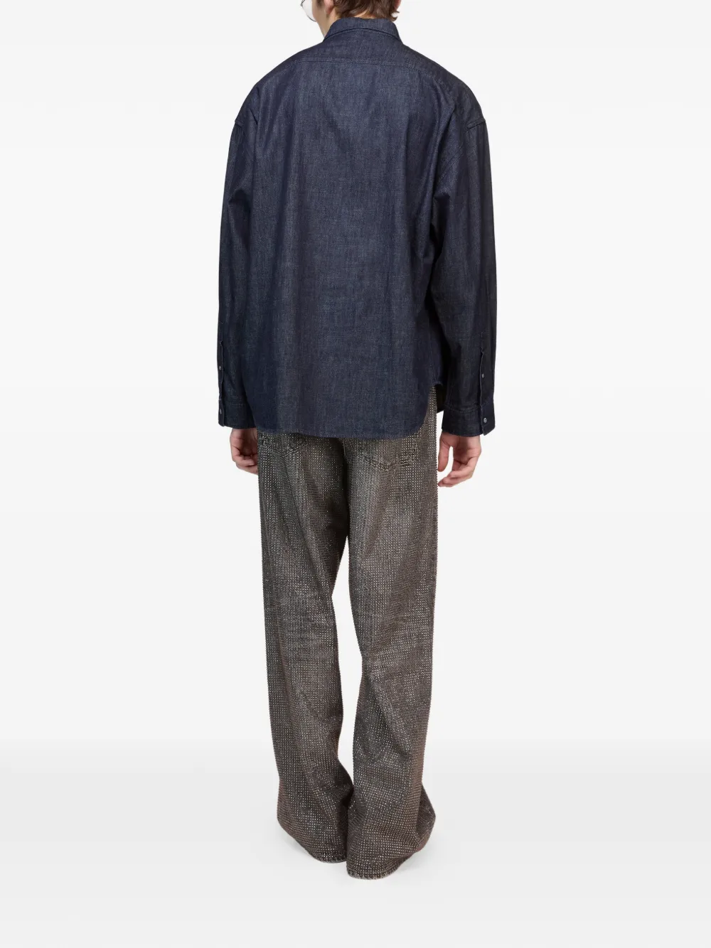 Acne Studios Ruimvallende jeans met stras Grijs