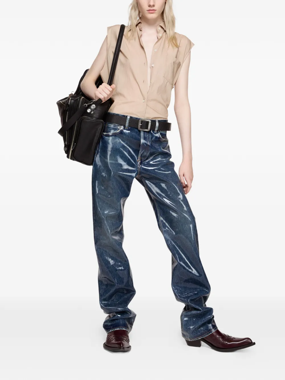  Acne Studios Chest-pocket Sleeveless Shirt - Pink 