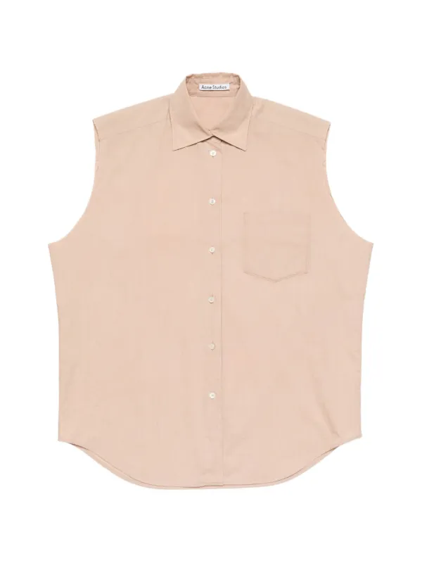 Acne Studios Sleeveless Silk Blouse in Pink