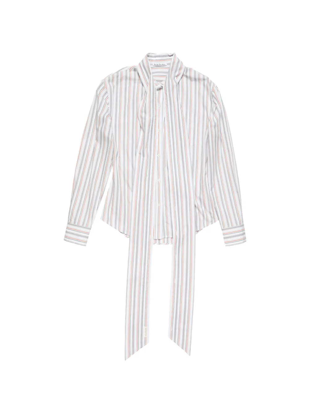 Acne Studios striped-pattern tie shirt - Bianco