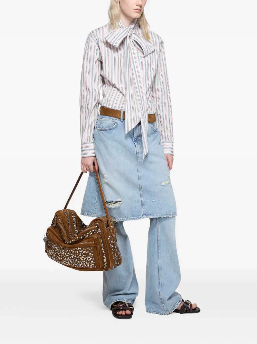 Acne Studios Gestreepte blouse Wit