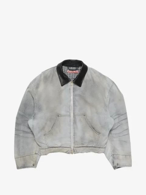 Acne Studios chamarra de mezclilla con cuello de piel