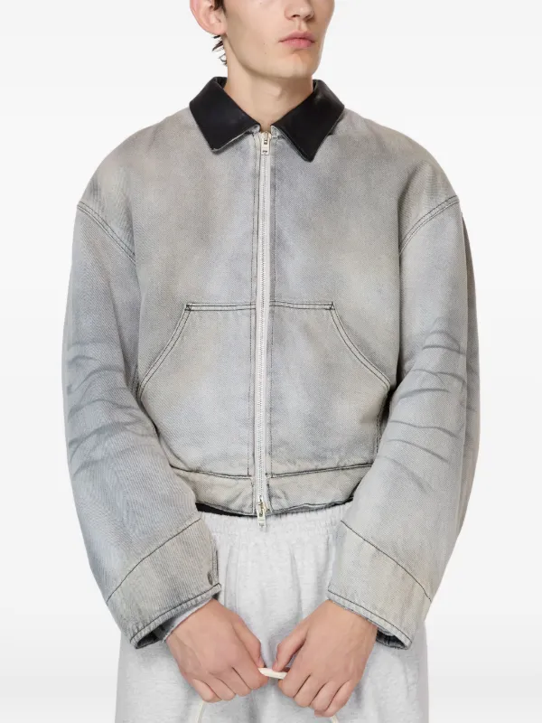 Acne Studios Faded Denim Bomber Jacket | Grey | FARFETCH