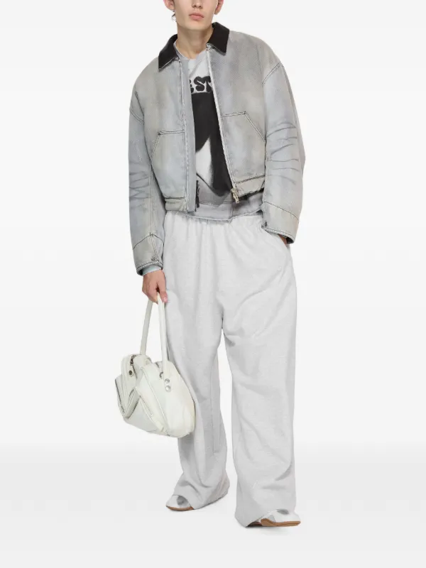 ジャケット・アウター Acne Studios DENIM BOMBER JACKET Acne Studios Faded Denim Bomber Jacket | Grey | FARFETCH