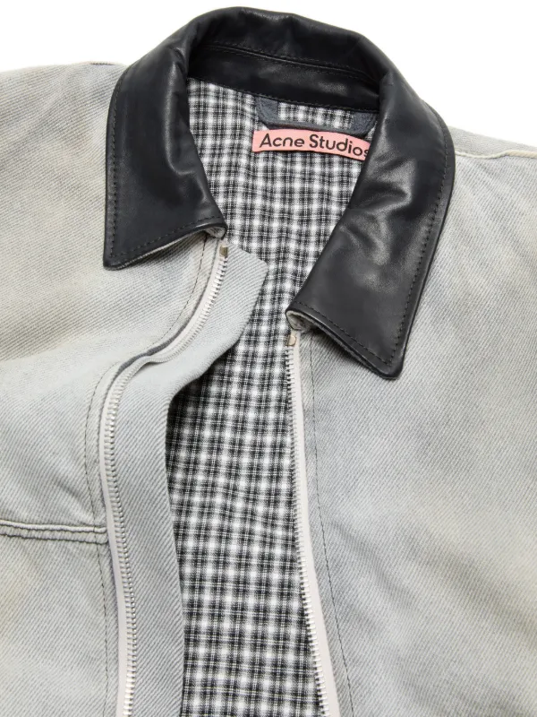 Acne Studios Faded Denim Bomber Jacket | Grey | FARFETCH