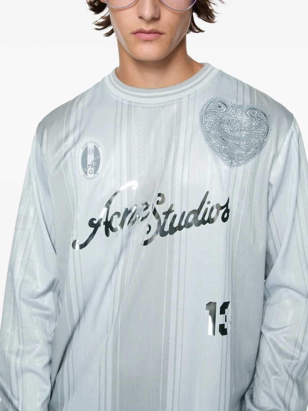 Acne Studios Sport jersey top met logo Blauw