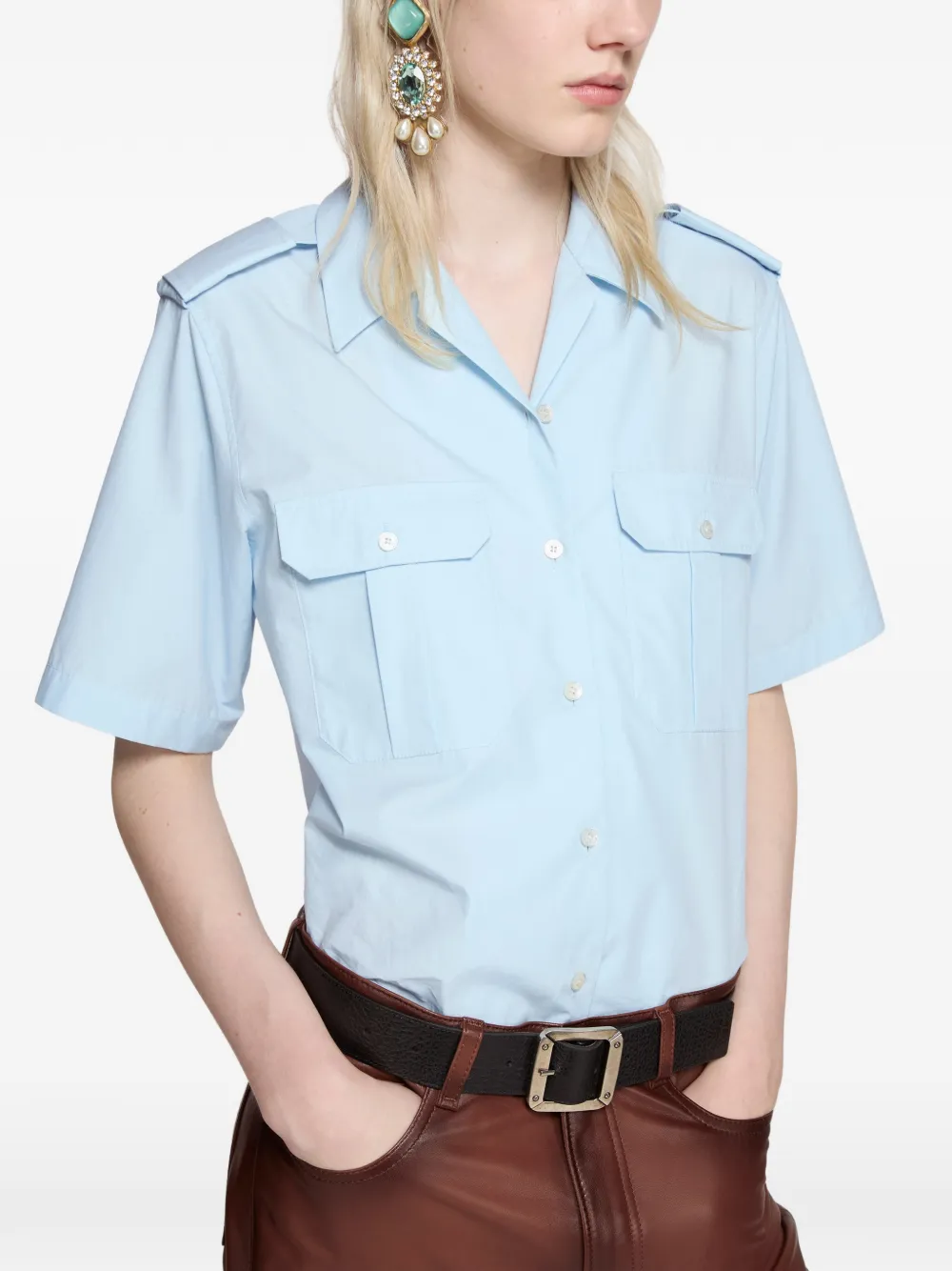 Acne Studios Blouse met opgestikte zak Blauw