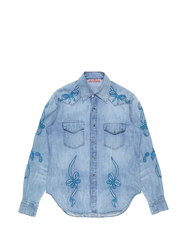 Acne Studios Embroidered Shirt in Blue