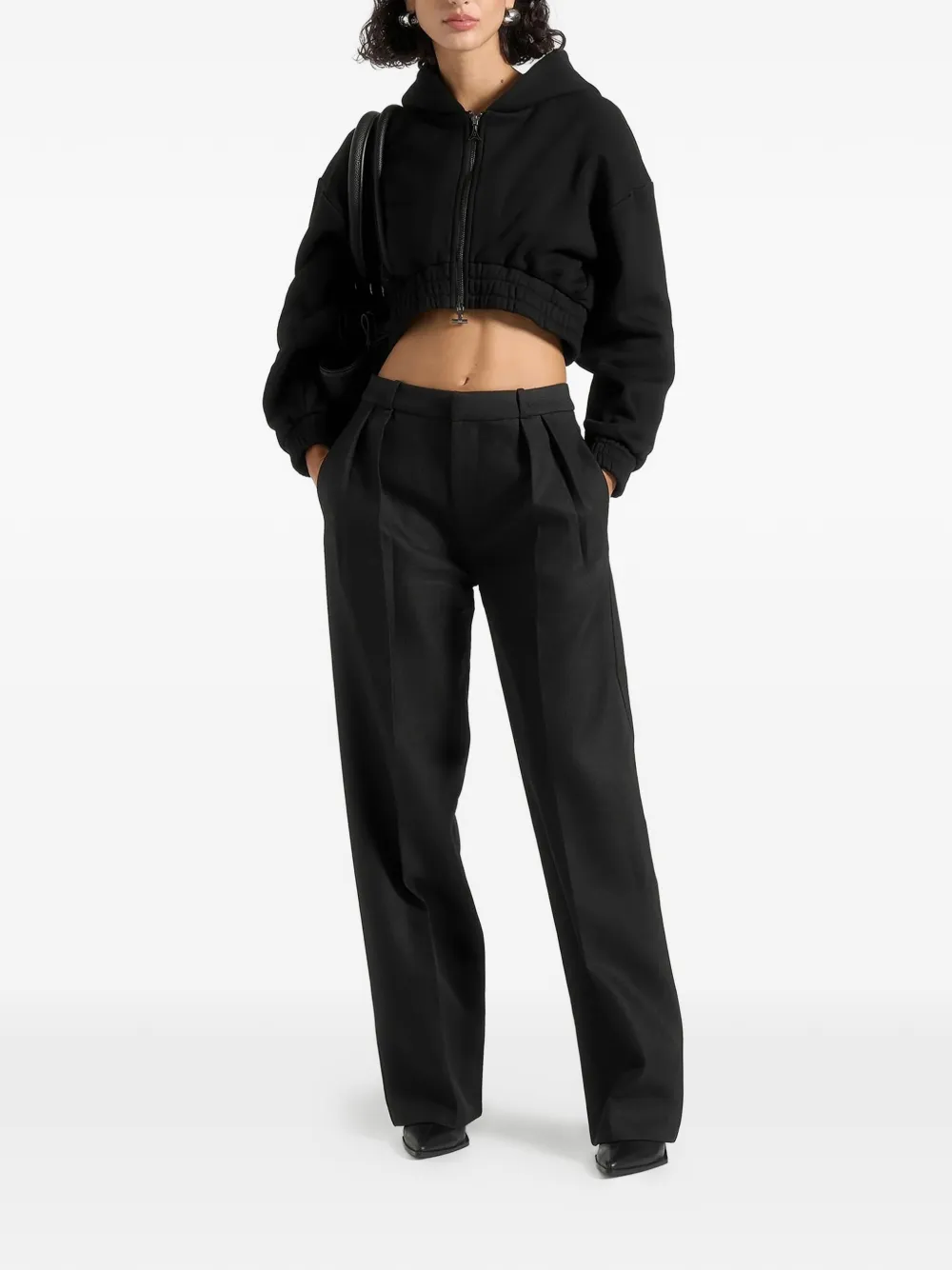 Manière De Voir Josiane zip cinched hoodie - Zwart