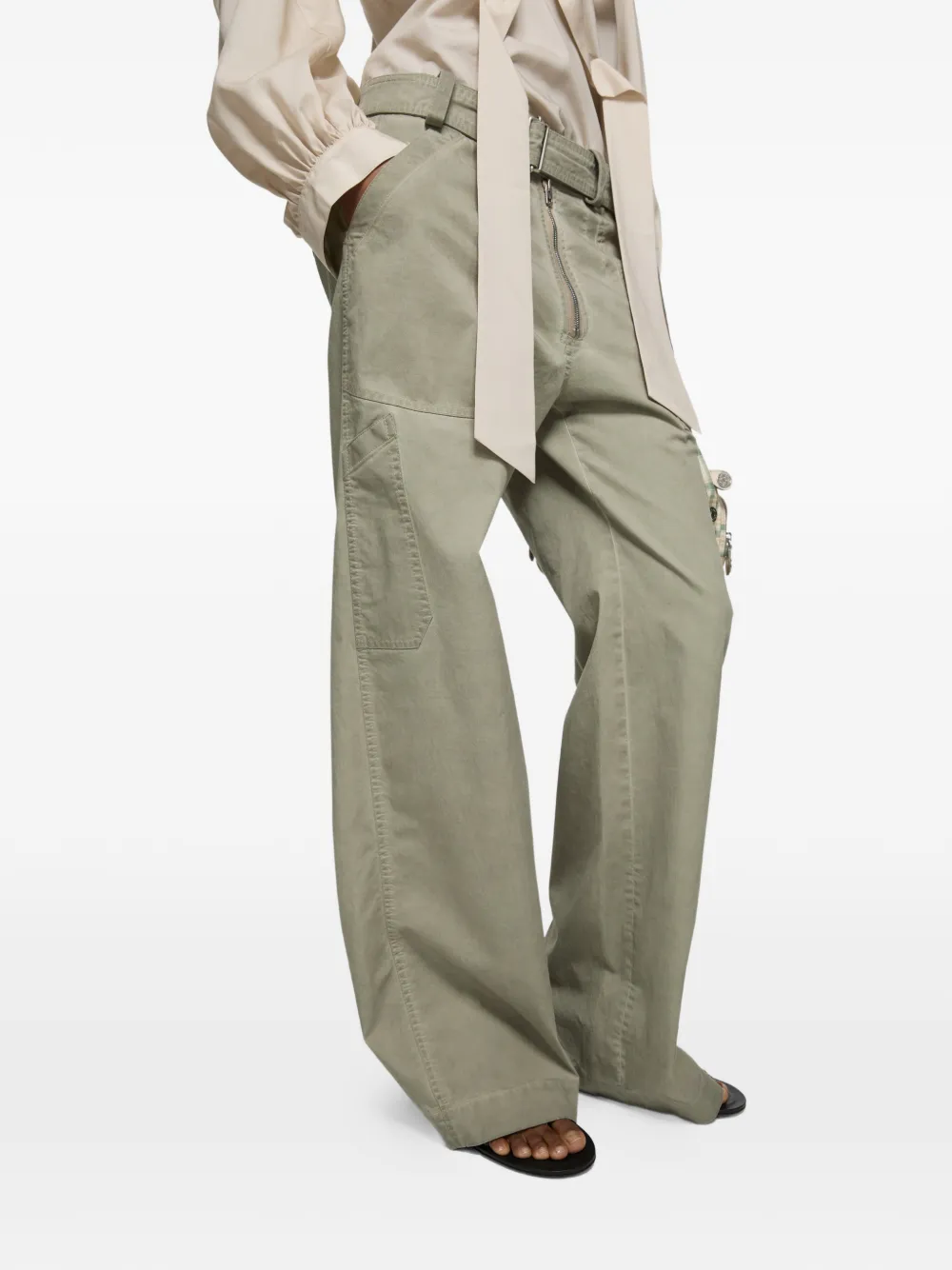 Acne Studios Twill broek met ceintuur Groen