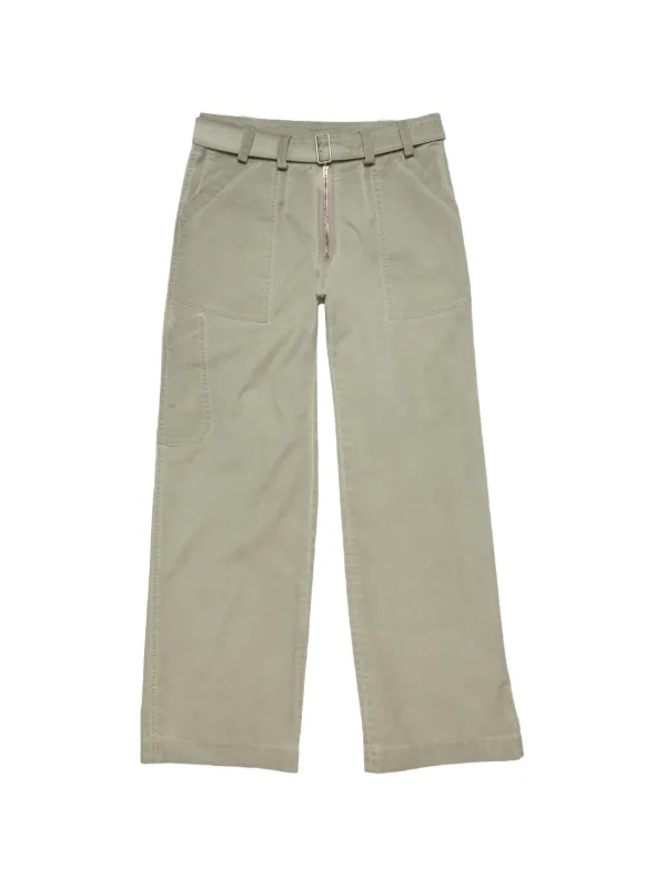 Acne Studios Twill Trousers with Belt in Green