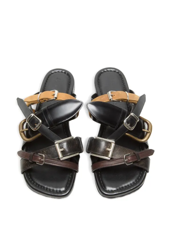 Acne Studios バックルストラップ サンダル | ブラック | FARFETCH JP