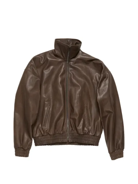 Acne Studios funneled zip leather jacket