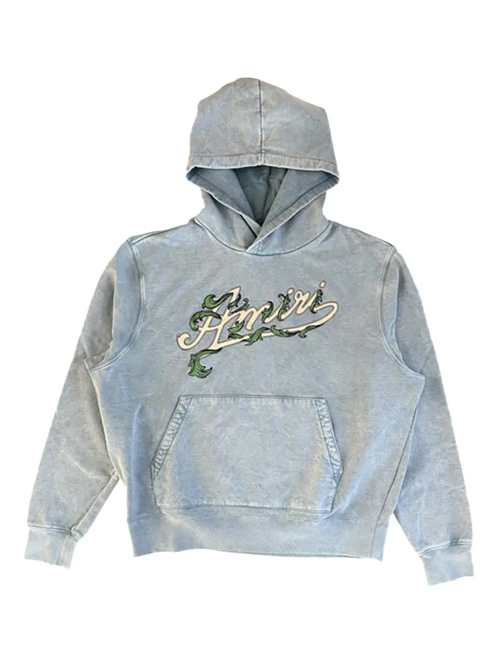 AMIRI logo-print filigree-detail hoodie | Grey | Image 1