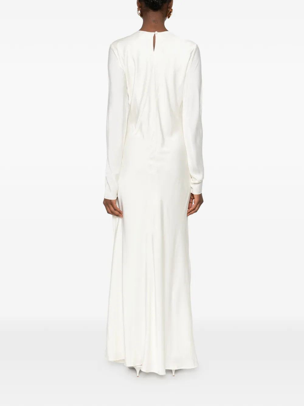 SILKYLICIOUS Rima maxi-jurk met lange mouwen Wit