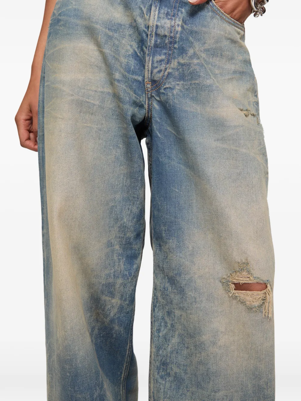 Acne Studios Jeans met scheuren Blauw