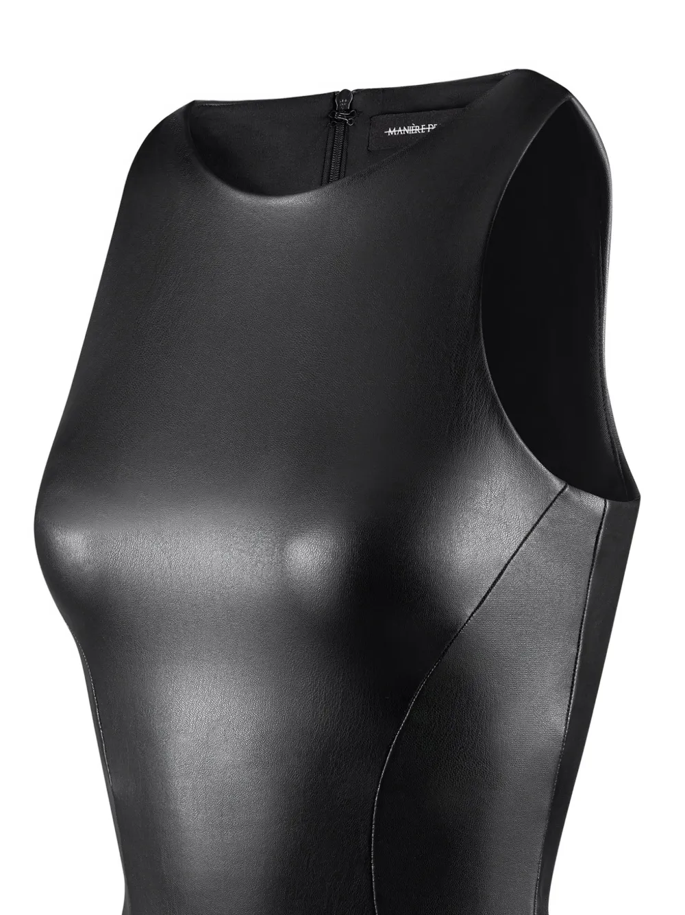 Manière De Voir Racer Neck Bodysuit In Black