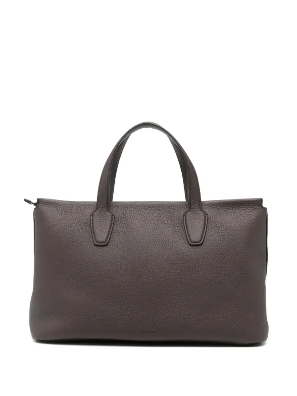 The Row Marcel Leather Tote Bag in Brown