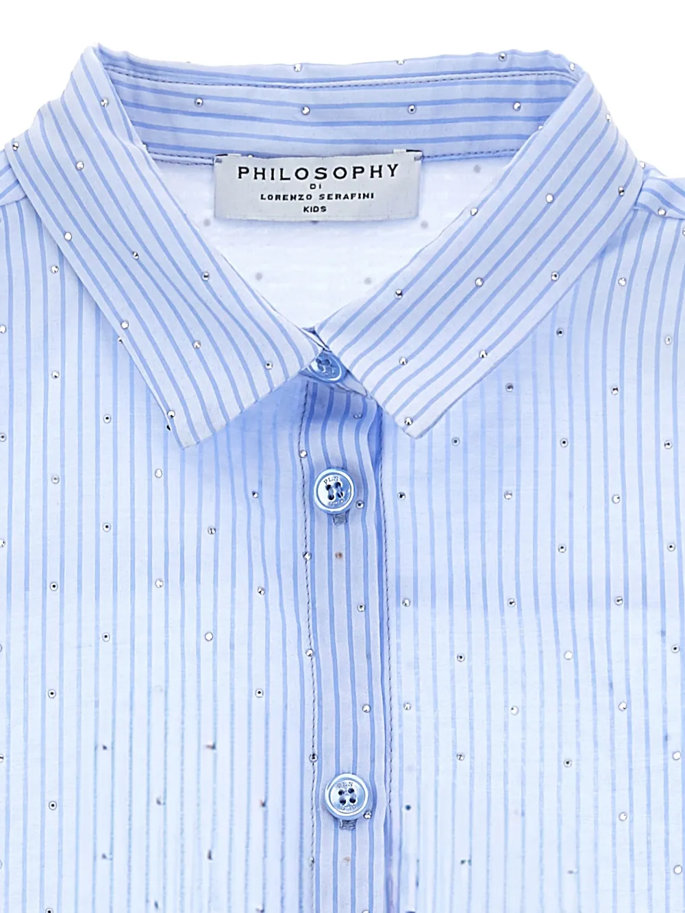  Philosophy Di Lorenzo Serafini Kids Striped-pattern Shirt - Blue 