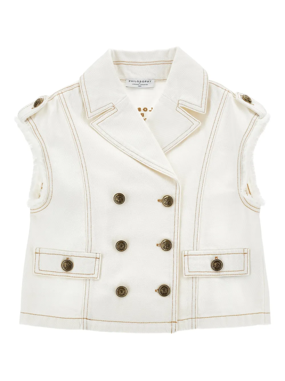 Philosophy Di Lorenzo Serafini Kids double-breasted gilet - White