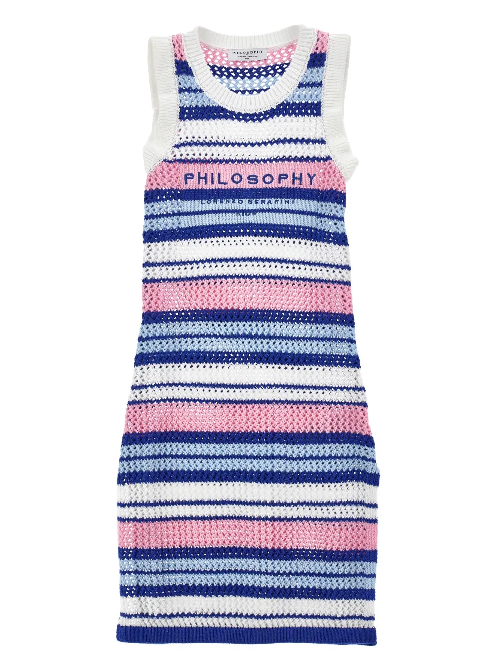 Philosophy Di Lorenzo Serafini Kids Abito smanicato a righe - Blu