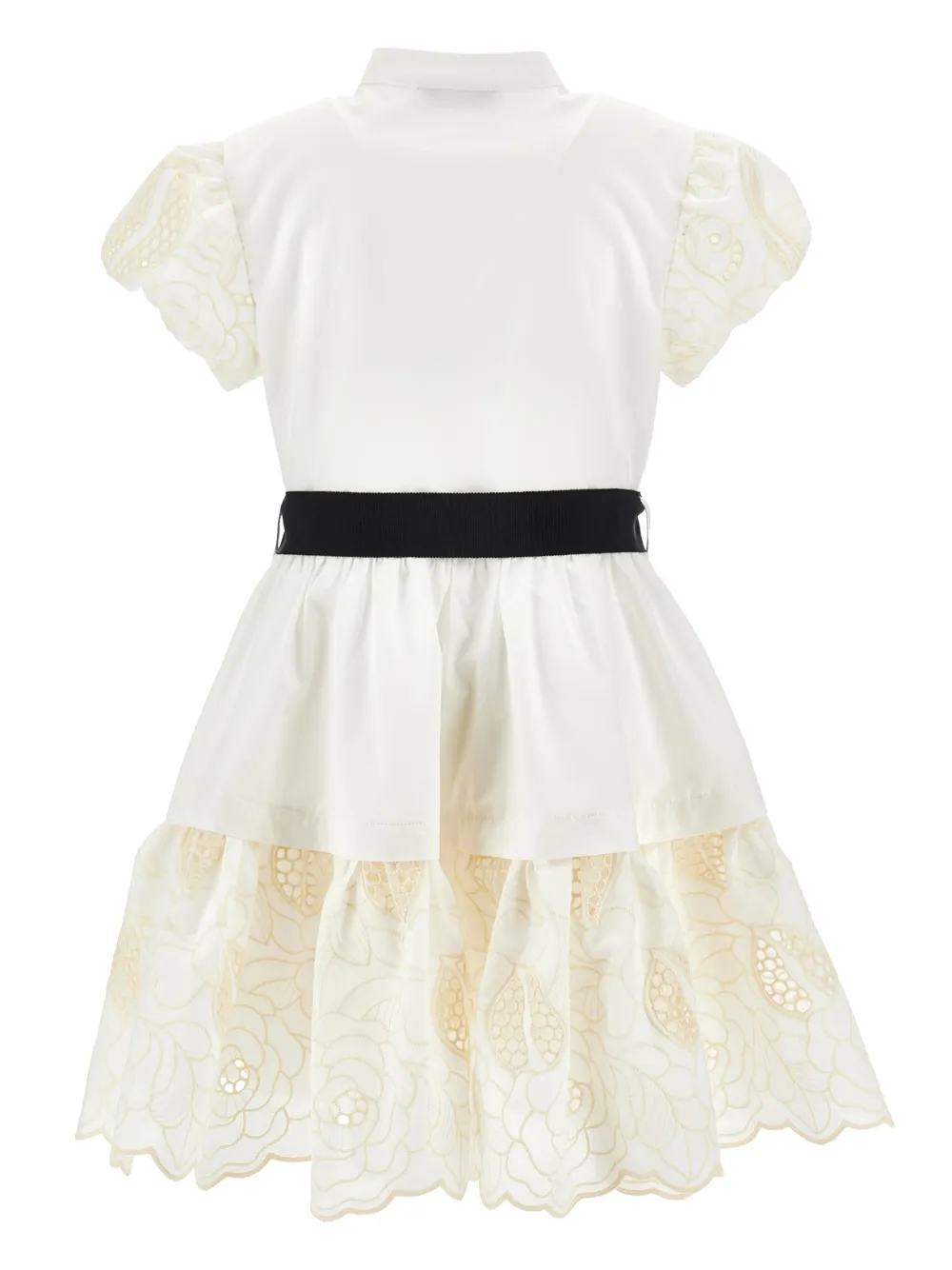 Philosophy Di Lorenzo Serafini Kids Jurk met kanten mouwen en ceintuur Wit