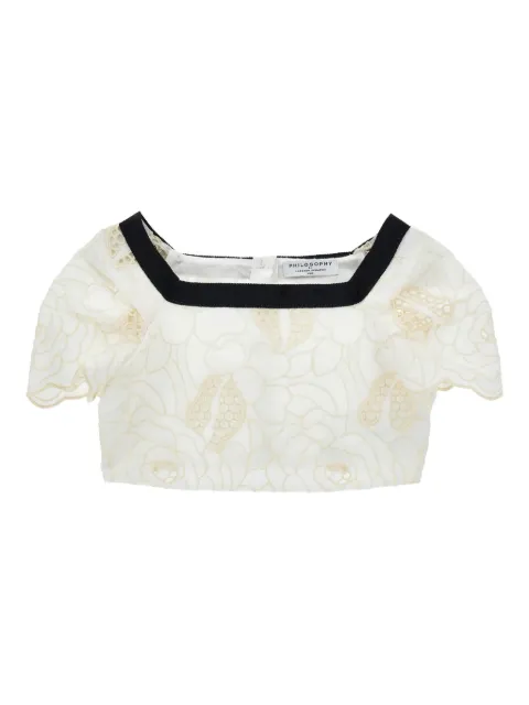 Philosophy Di Lorenzo Serafini Kids Bluse mit Blumenspitze