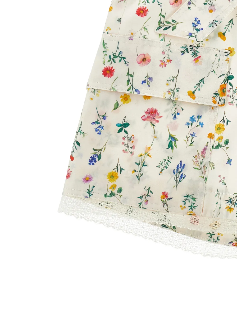 Philosophy Di Lorenzo Serafini Kids Shorts met kanten afwerking en bloemenprint Beige