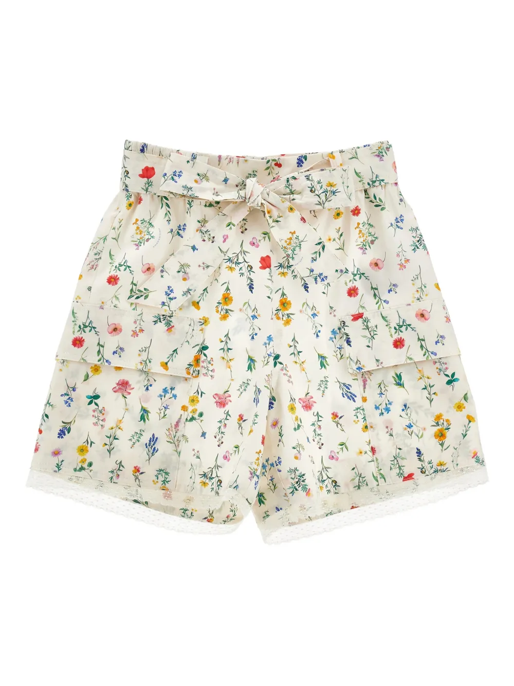 Philosophy Di Lorenzo Serafini Kids Shorts a fiori con bordo in pizzo - Toni neutri