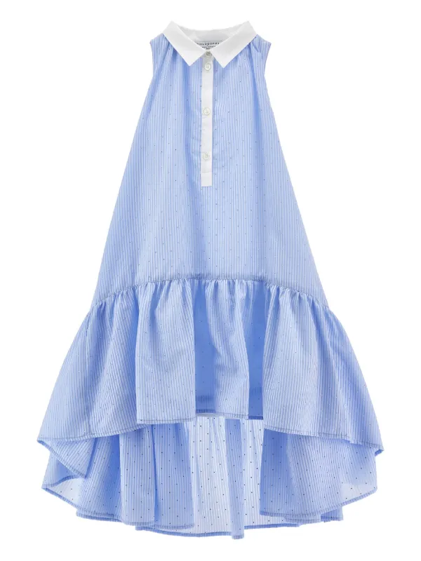 Abito per bambina Philosophy di Lorenzo Serafini Kids azzurro con decorazione a strass, 04A