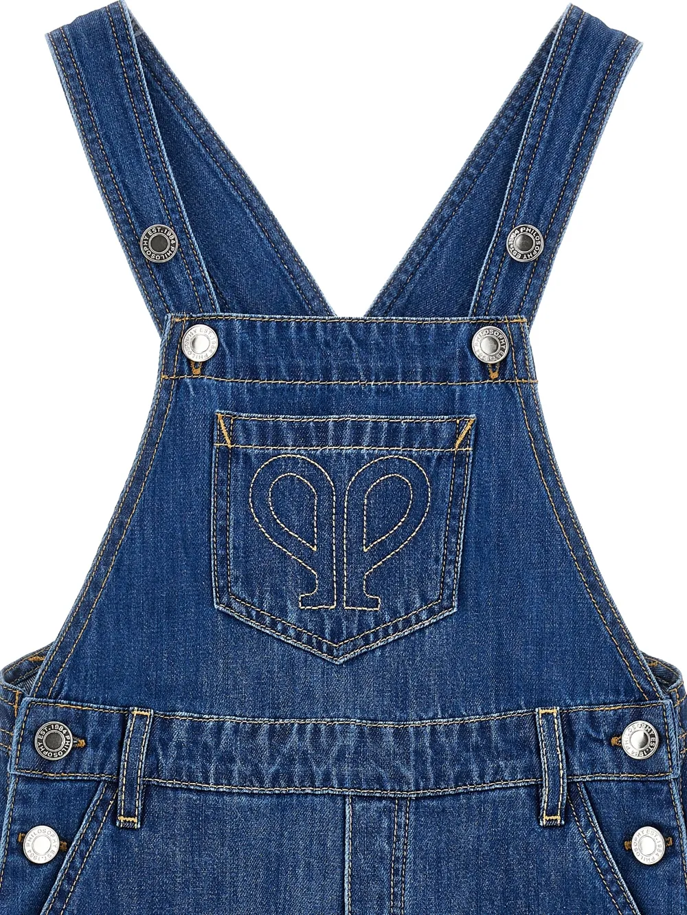 Philosophy Di Lorenzo Serafini Kids Playsuit met knoopsluiting en borstzak Blauw