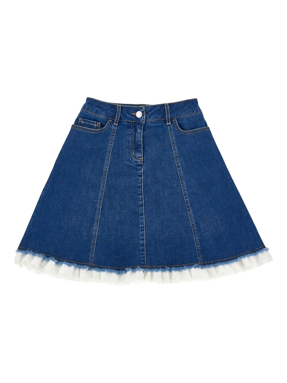 Philosophy Di Lorenzo Serafini Kids Gonna denim con rifinitura in pizzo - Blu