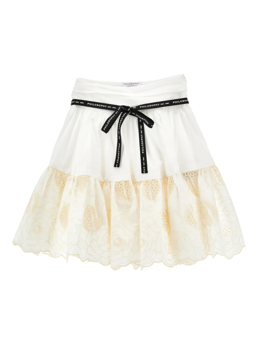 Philosophy Di Lorenzo Serafini Kids Gonna a fiori con cintura - Bianco