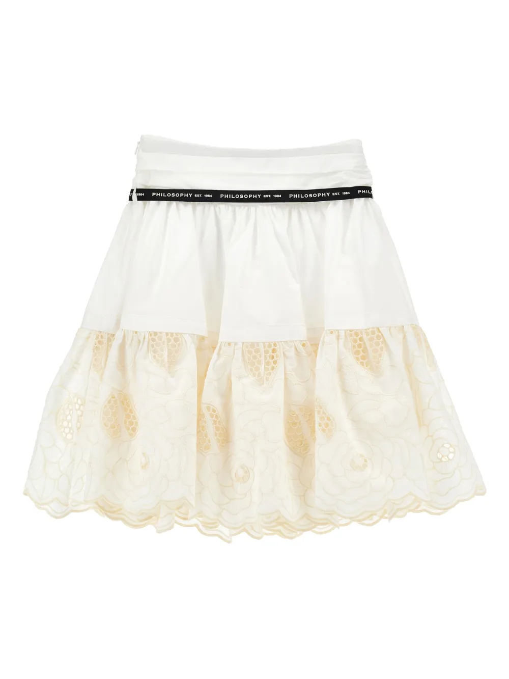 Philosophy Di Lorenzo Serafini Kids Rok met bloemenprint en ceintuur Wit