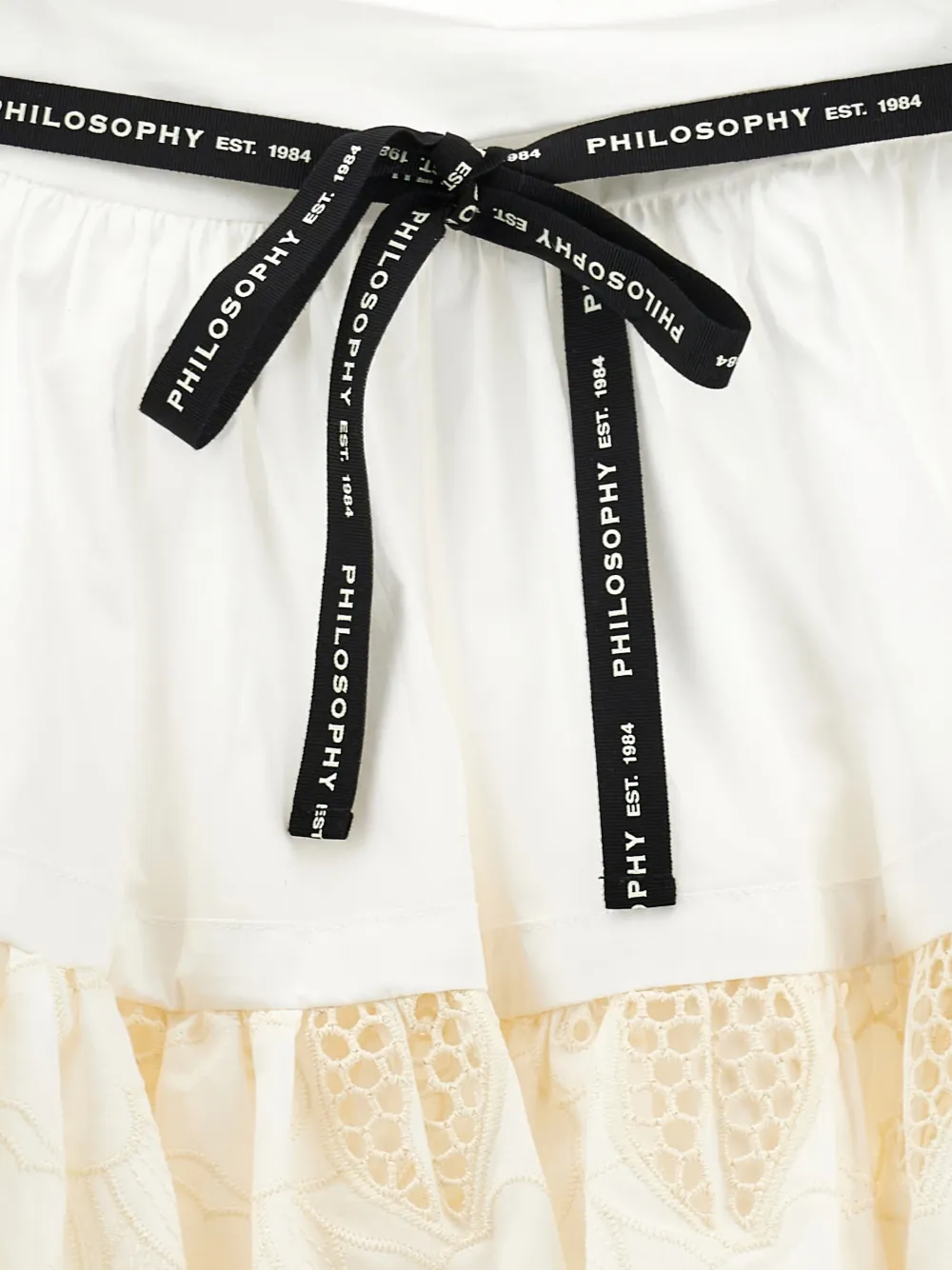 Philosophy Di Lorenzo Serafini Kids Rok met bloemenprint en ceintuur Wit