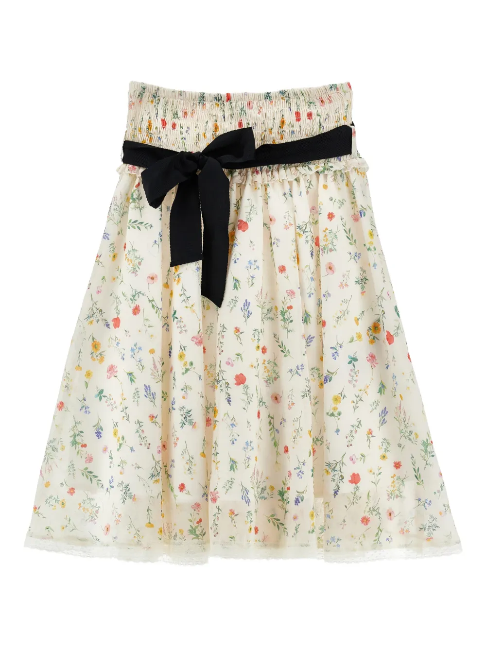 Philosophy Di Lorenzo Serafini Kids floral-print ribbon skirt - Toni neutri
