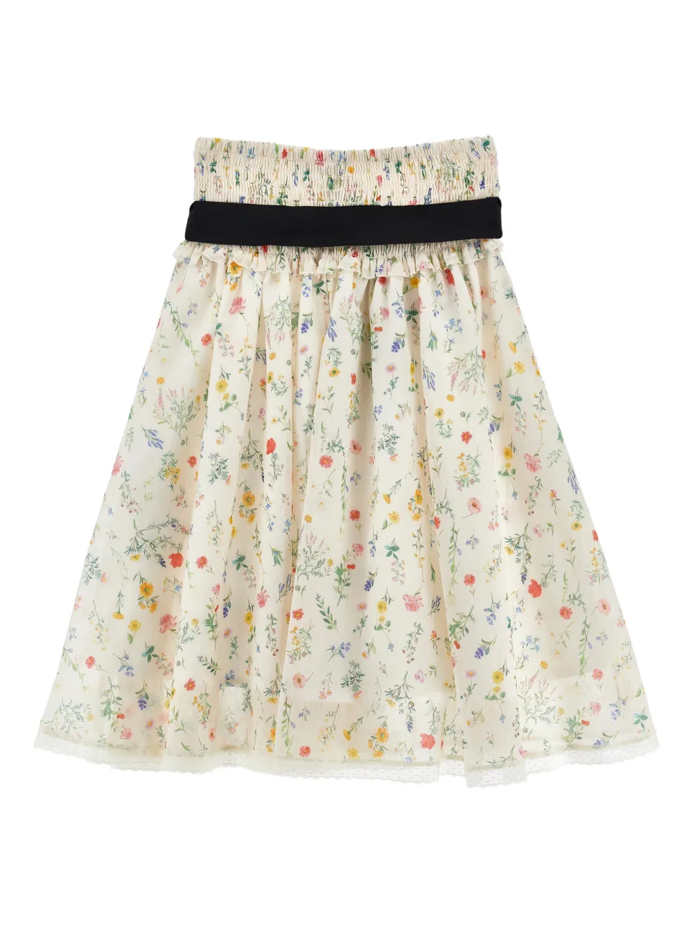 Philosophy Di Lorenzo Serafini Kids Rok met bloemenprint en strik Beige