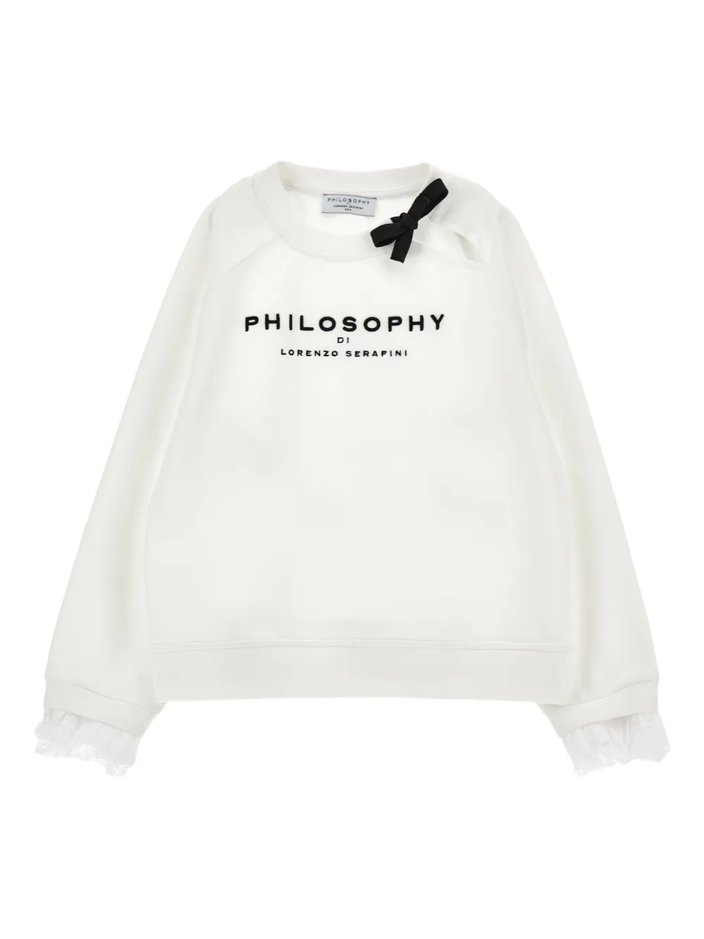 Philosophy Di Lorenzo Serafini Kids Felpa con bordo in pizzo - Bianco