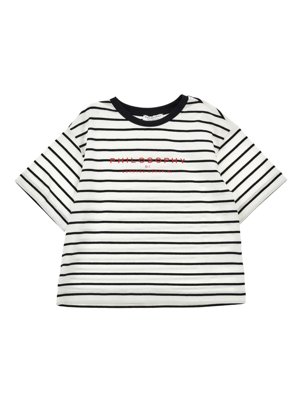 Philosophy Di Lorenzo Serafini Kids T-shirt girocollo a righe - Bianco