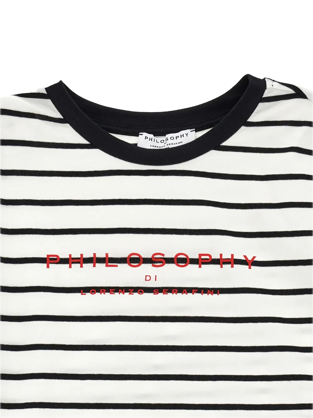 Philosophy Di Lorenzo Serafini Kids Gestreept T-shirt met ronde hals Wit