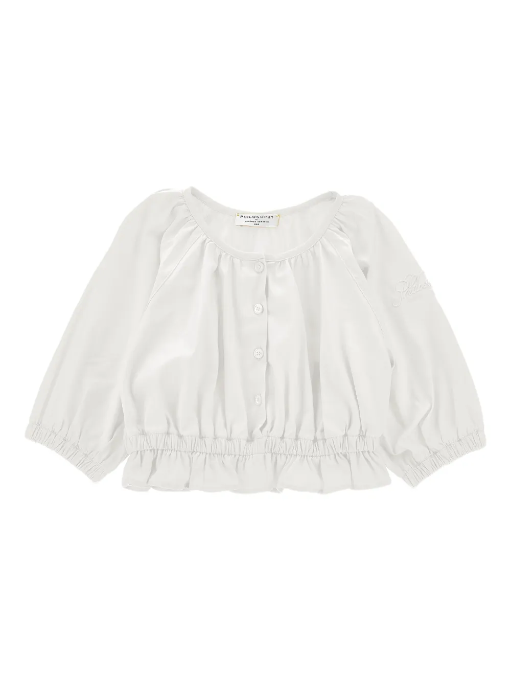 Philosophy Di Lorenzo Serafini Kids Top con ruches - Bianco